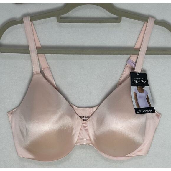 Bali One Smooth U & Concealing T-Shirt Bra 360 Smooth DF3W11 38D Pink - Picture 1 of 6